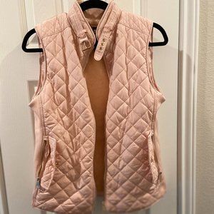 Quilted and faux fur lined blush pink vest